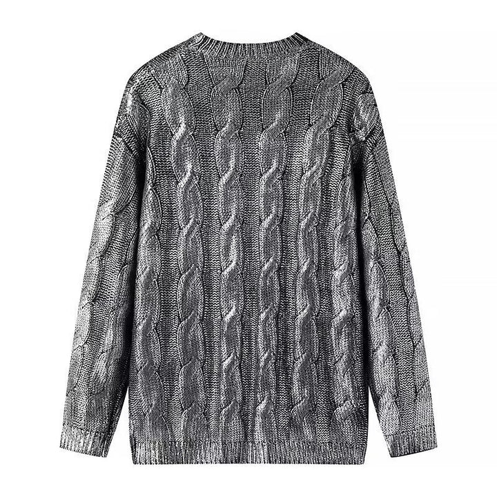 Women's Chunky Knit Cable Knit Sweater with Round Neck and Oversized Cut Mune Fashion