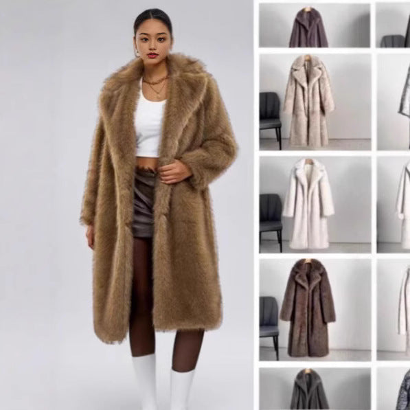 Women Luxury Faux Fur Coat Mune