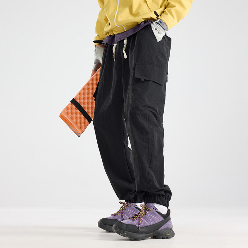 Men's Lightweight Utility Cargo Pants made of Ripstop with Elastic Hem and Multiple Pockets Mune Fashion