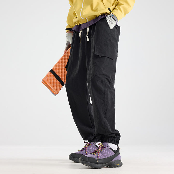 Men's Lightweight Utility Cargo Pants made of Ripstop with Elastic Hem and Multiple Pockets Mune Fashion