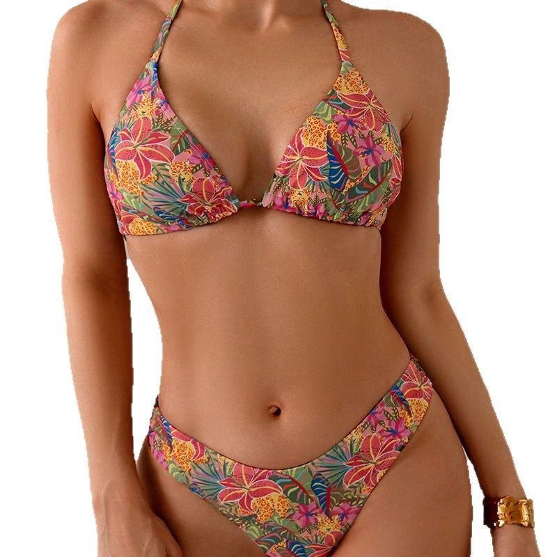 Women's triangle bikini with floral design and adjustable straps Mune Fashion 1781604719
