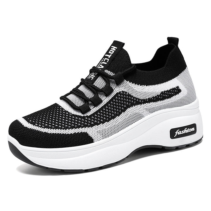 Women's knitted sock sneaker with ergonomic comfort sole and cushioning plateau midsole Mune Fashion