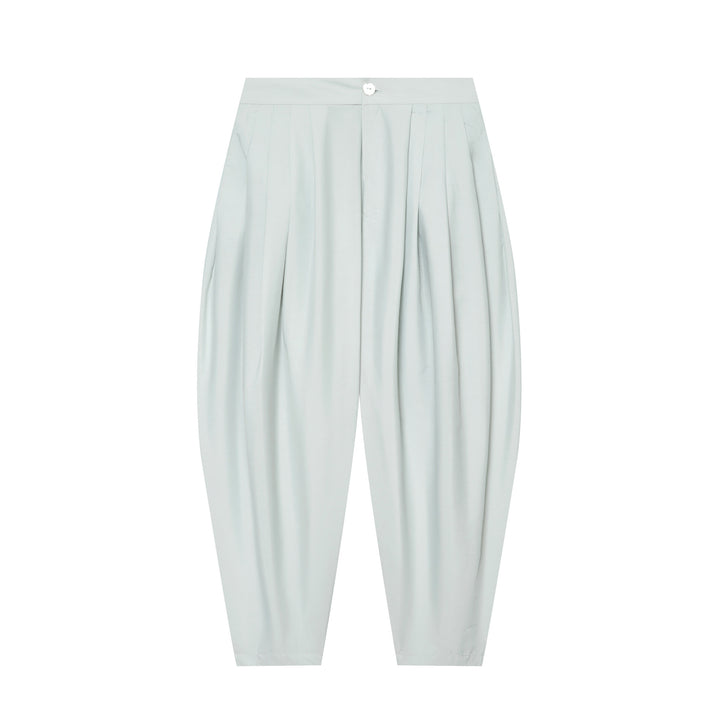 Women's High-Waisted Pleated Harem Pants with Tucks and Tapered Leg Mune Fashion