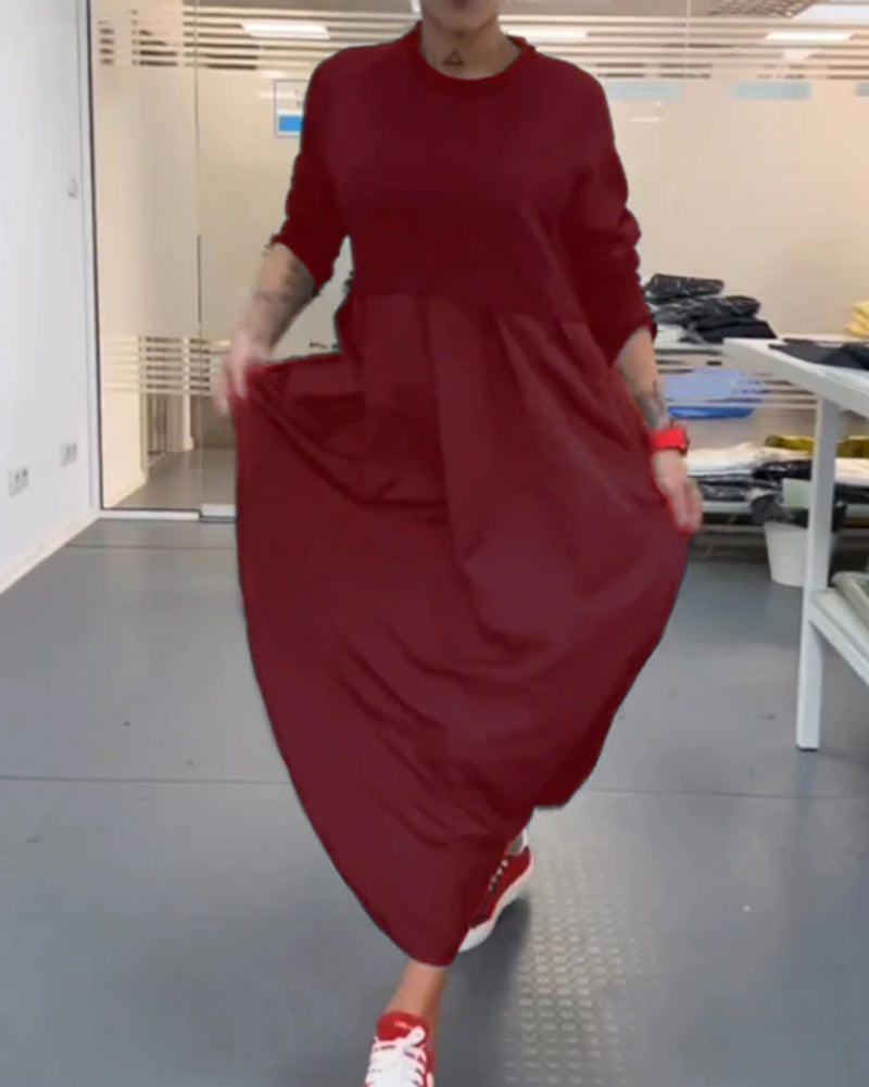 Women's nan oversized maxi dress with deep yoke and side pockets Mune Fashion