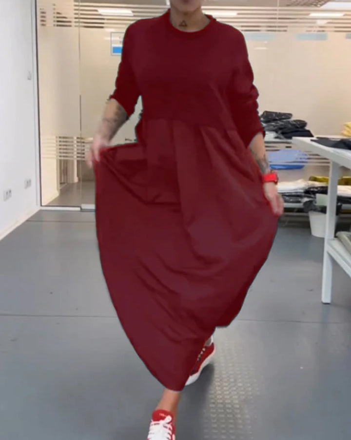 Women's nan oversized maxi dress with deep yoke and side pockets Mune Fashion
