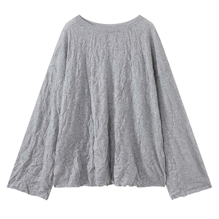 Women's Crinkled Oversize Blouse made of Linen Blend with Textured Pleated Look Mune Fashion