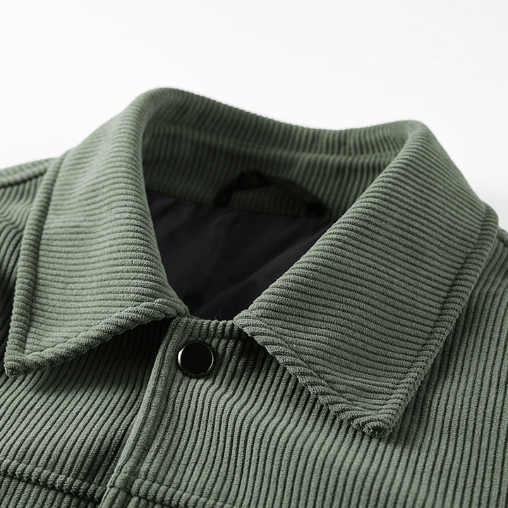 Men's textured corduroy overshirt with quilted lining and snap-button chest pockets Mune Fashion