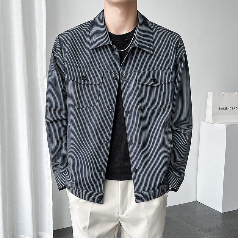 Men's Stylish Transition Jacket with Stripes Mune Fashion