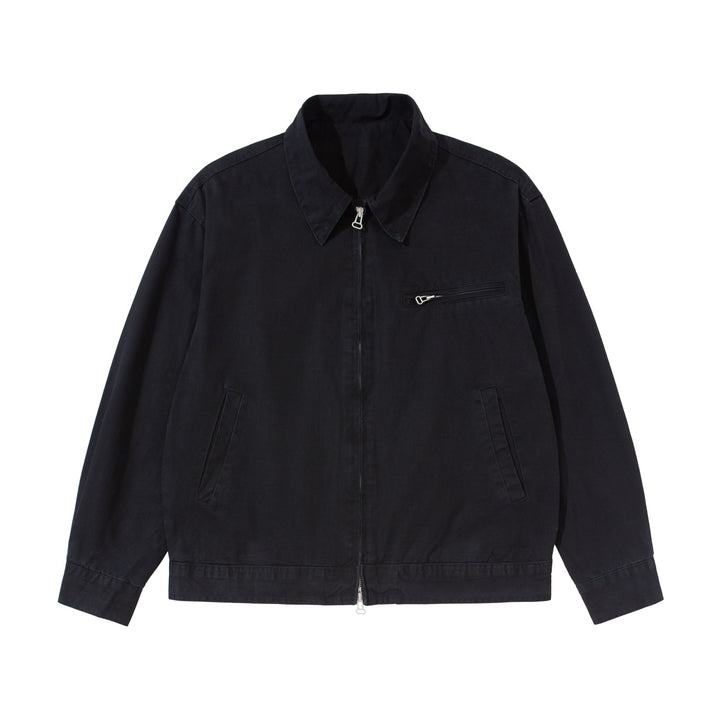Men's Short Blouson in Vintage-Washed Canvas with Two-Way Zipper Mune Fashion