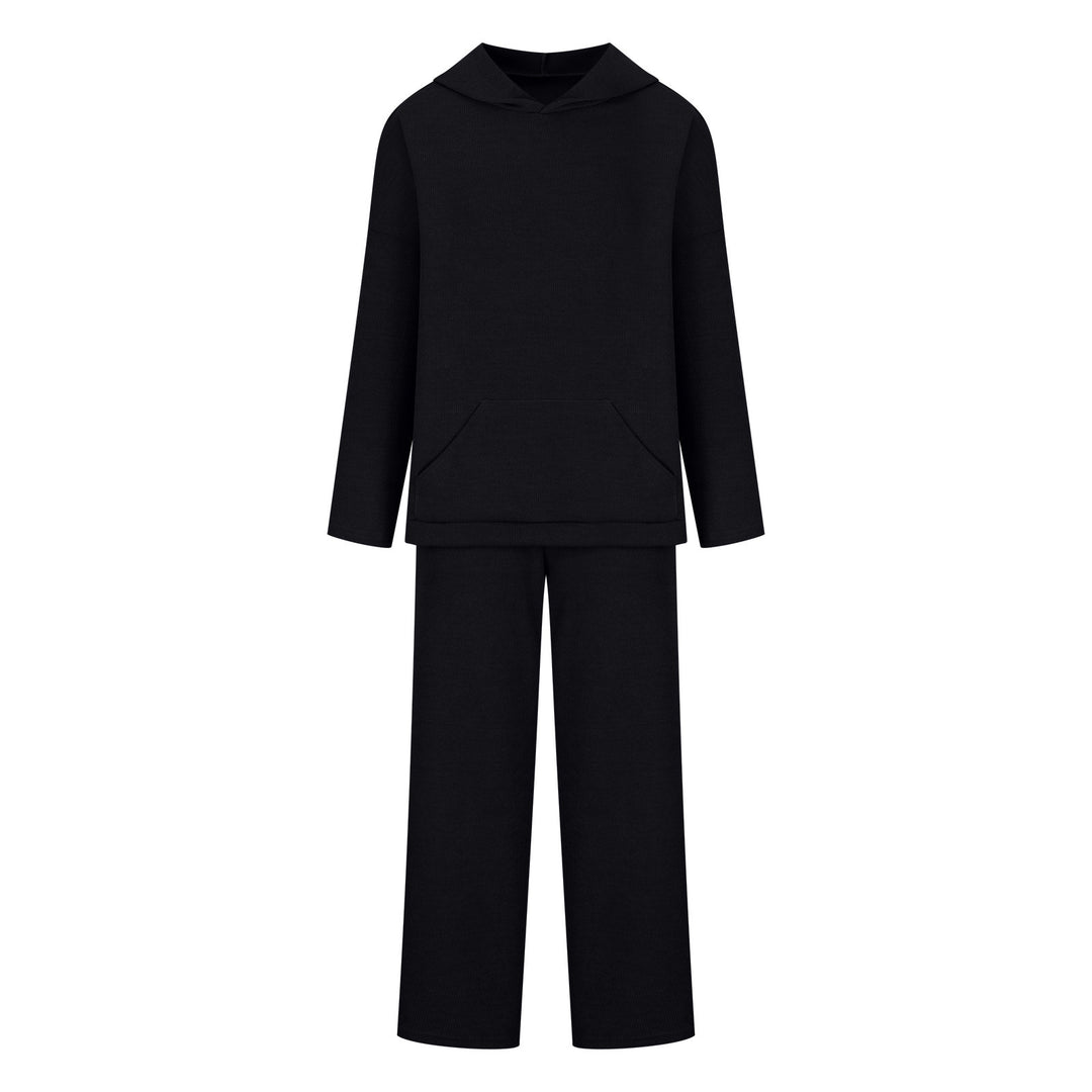 Women's comfortable lounge set with hoodie, kangaroo pocket, and wide jersey pants Mune Fashion