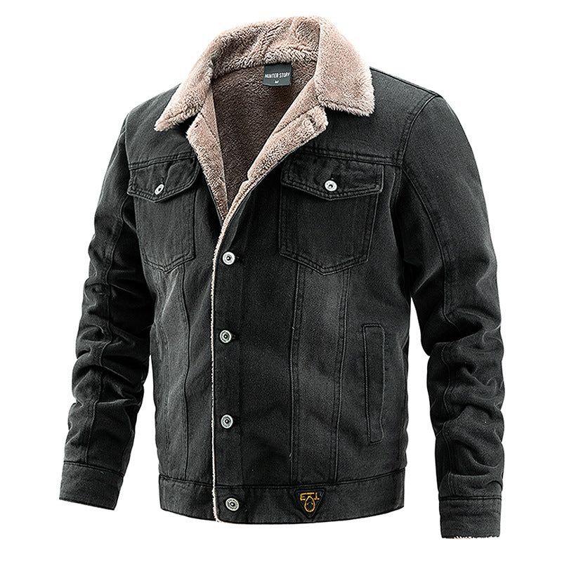 Men's denim jacket with fleece lining Mune Fashion