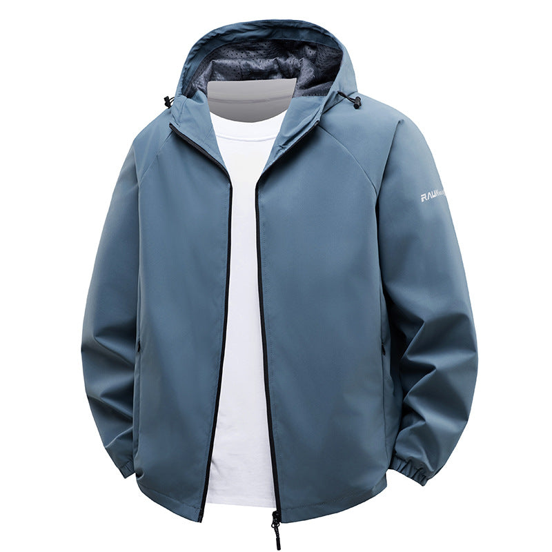 Men's lightweight water-repellent hooded shell jacket with breathable mesh lining Mune Fashion