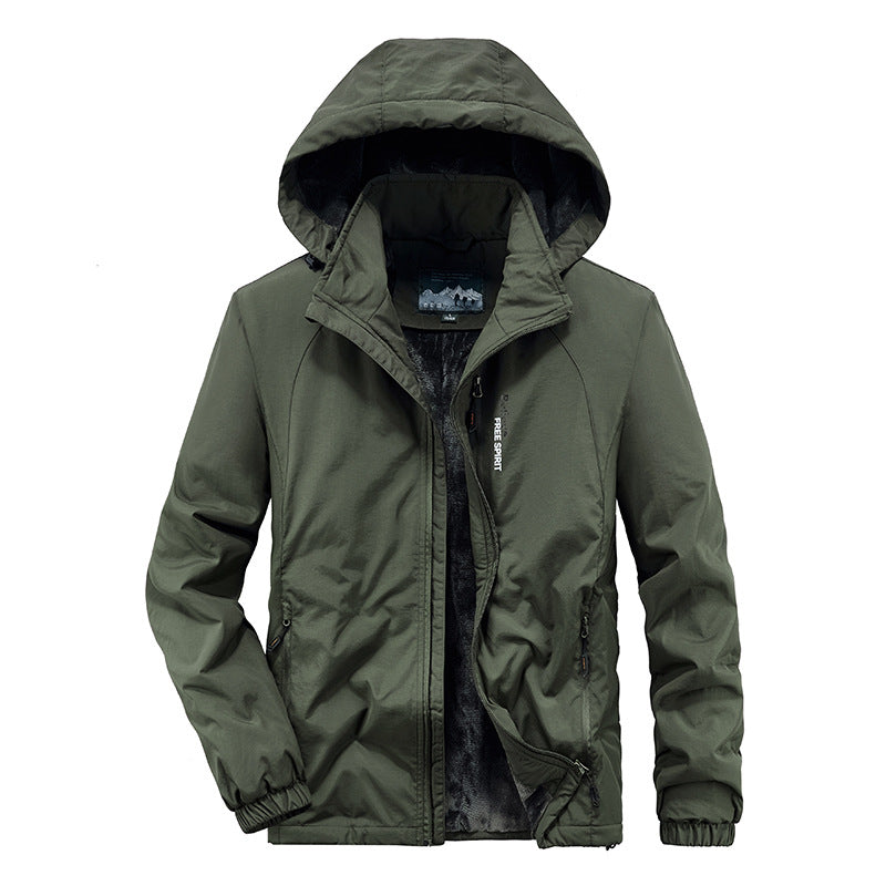 Men's Insulated Outdoor Transitional Jacket with Warm Teddy Lining and Hood Mune Fashion