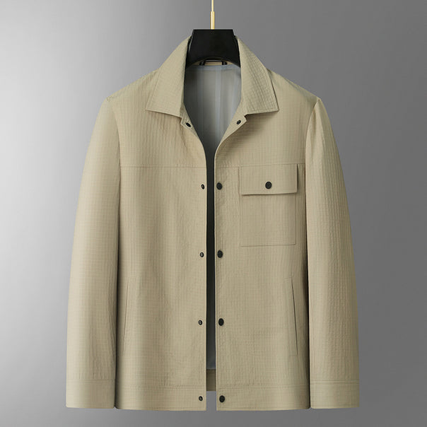 Men's lightweight structured overshirt jacket with snap button closure and chest pocket Mune Fashion