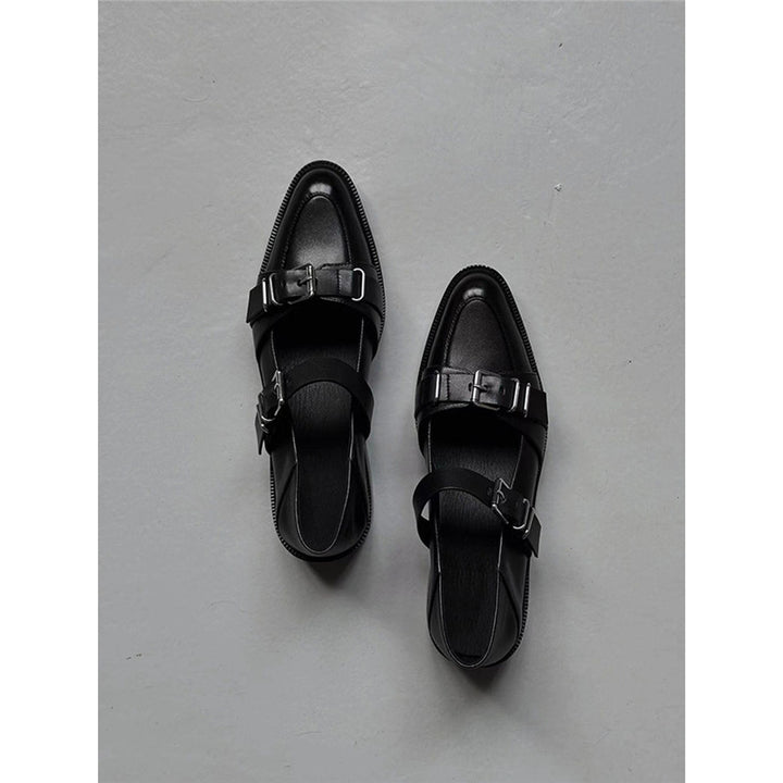 Ladies Buckle Monkstrap Slipper with Low Block Heel Mune Fashion