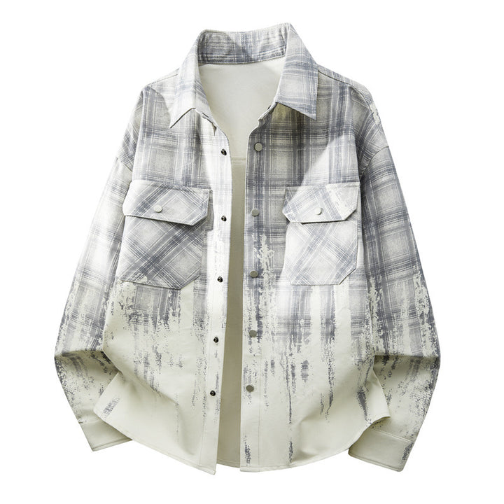 Men's Fashion Checkered Shirt Jacket Mune Fashion