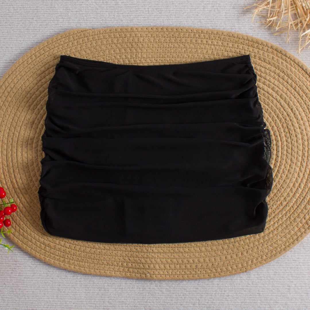 Women's High-Waisted Swim Shorts with Ruffle Design Mune Fashion