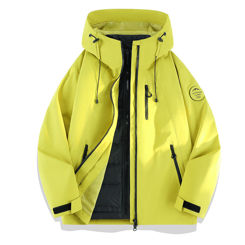 Women Lightweight Waterproof Hooded Jacket with Teddy Charm and Concealed Zipper Pockets Mune Fashion