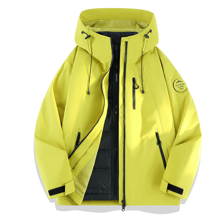 Women Lightweight Waterproof Hooded Jacket with Teddy Charm and Concealed Zipper Pockets Mune Fashion