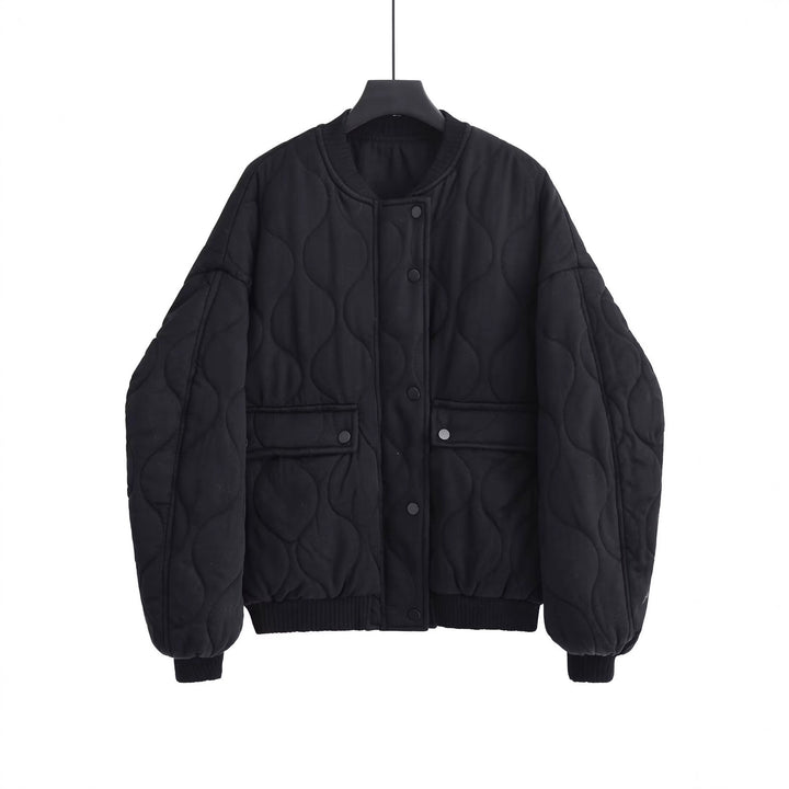 Women's Quilted Bomber Jacket with Organic Quilting and Snap Front Mune Fashion