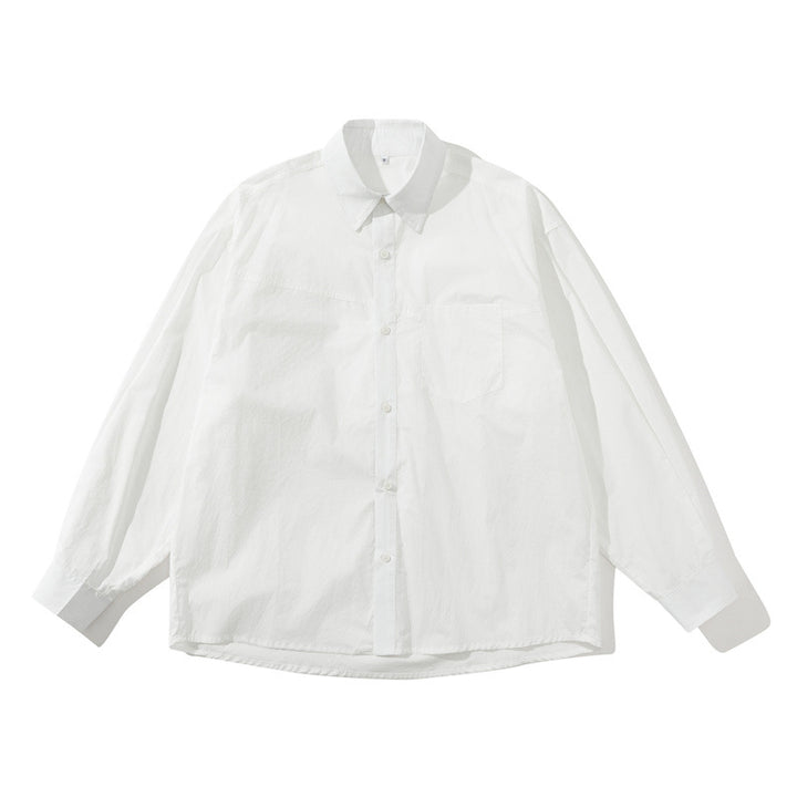 Unisex Lightweight Oversize Shirt in Boxy Cut with Chest Pocket and Rounded Hem Mune Fashion