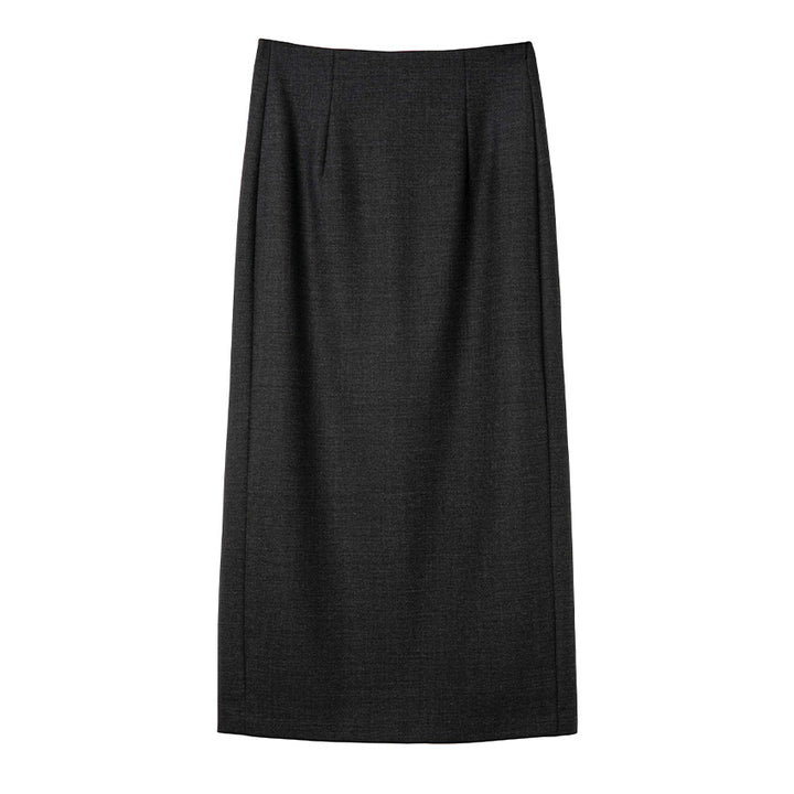 Women's maxi skirt made of fine knit with a straight fall and high waist Mune Fashion