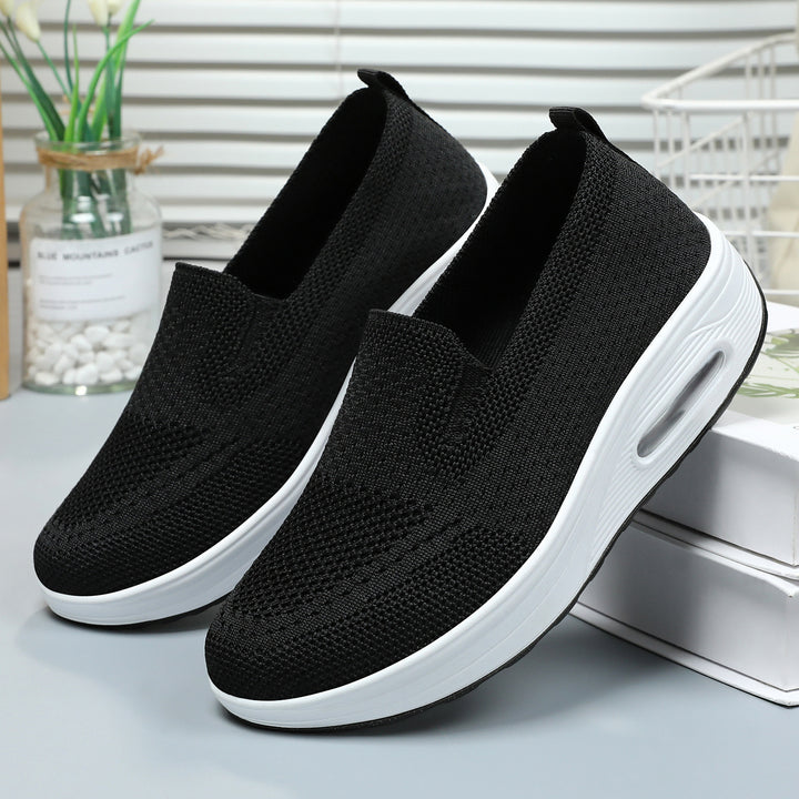 Women's knitted slip-on sneakers with air cushion cushioning and ergonomic comfort sole Mune Fashion