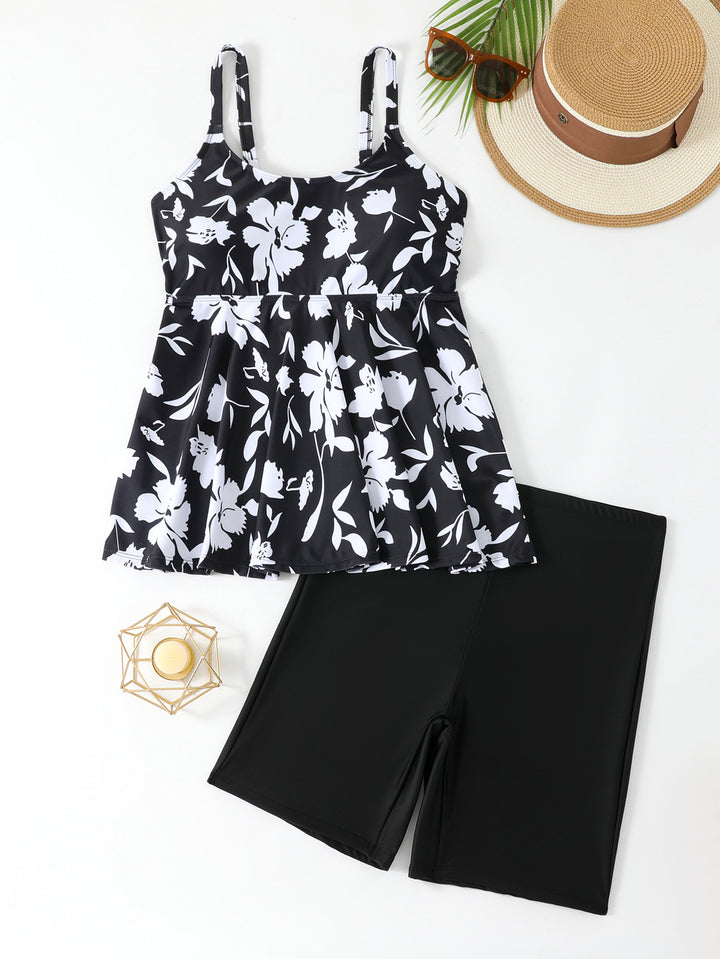 Women Tankini Set with floral top and shorts Mune Fashion