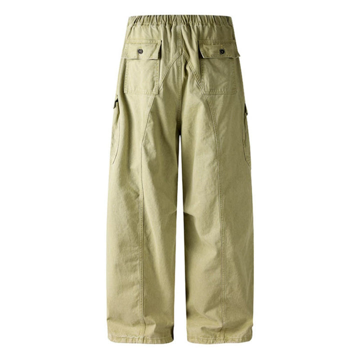Women's Wide Cargo Palazzo Pants with Drawstring Waist and Multiple Pockets Mune Fashion