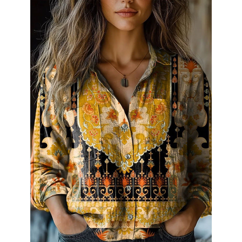 Ladies Stylish Blouse with Paisley Pattern Mune Fashion