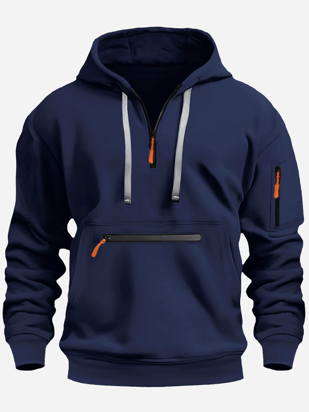 Men's nan technical half-zip hoodie with front zip pocket and sleeve pocket Mune Fashion