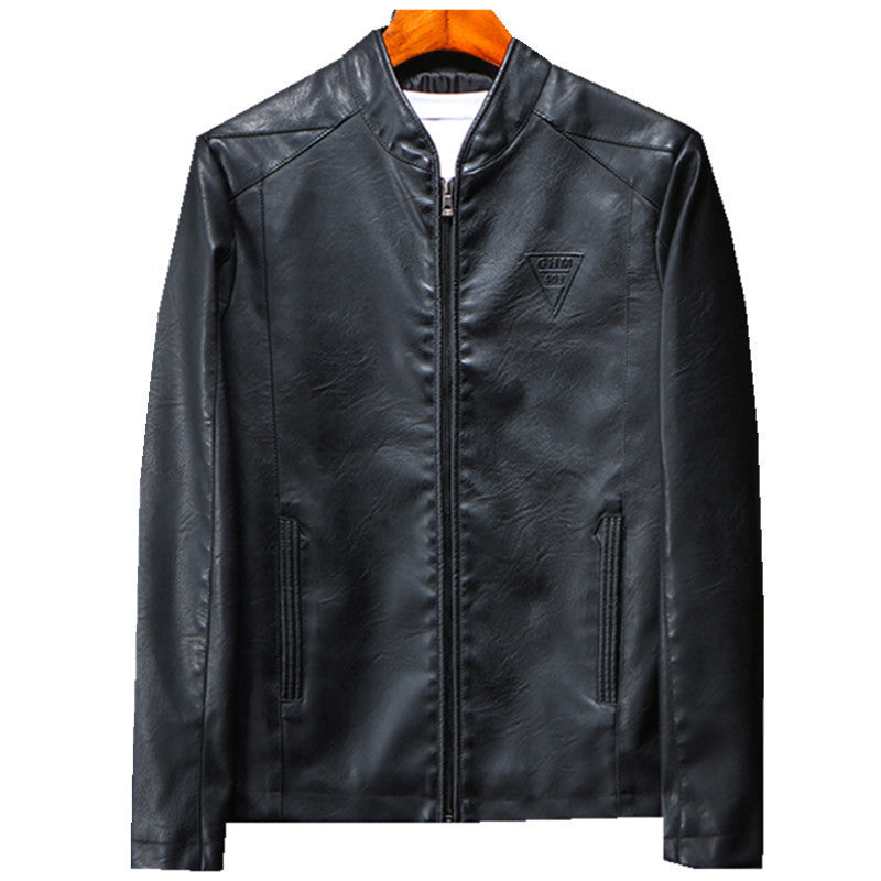 Men's Faux Leather Blouson in Slim Fit with fine texture, stand-up collar and concealed zipper Mune Fashion