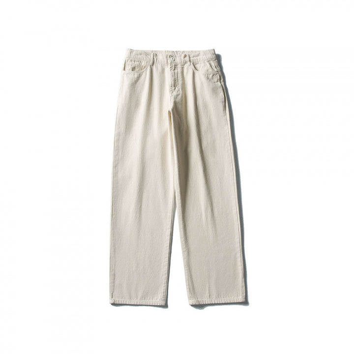 Men Straight Cut Comfort Canvas Pants with High Waist Mune Fashion