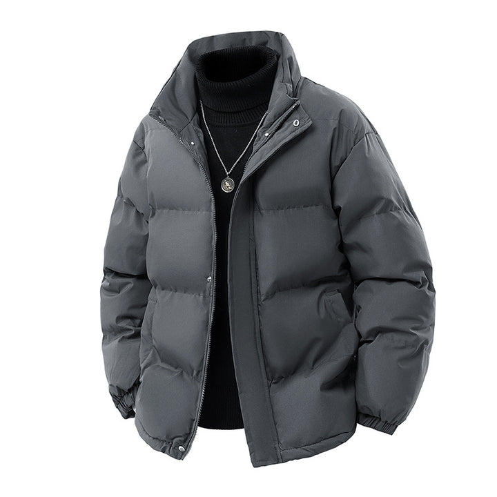 Men's Padded Oversized Puffer Jacket with Water-Repellent Shell, High Stand Collar and Concealed Zipper Mune Fashion