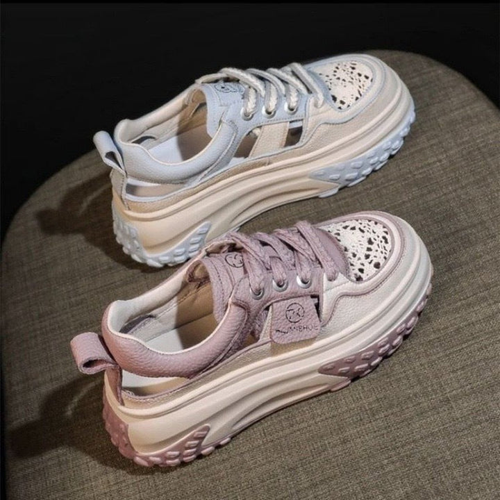 Women's Stylish Sneakers with Airy Perforations and Cushioning Sole Mune Fashion