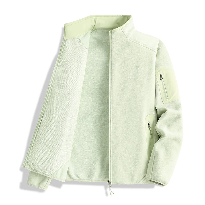Men's fleece jacket with stand-up collar and softshell inserts Mune Fashion