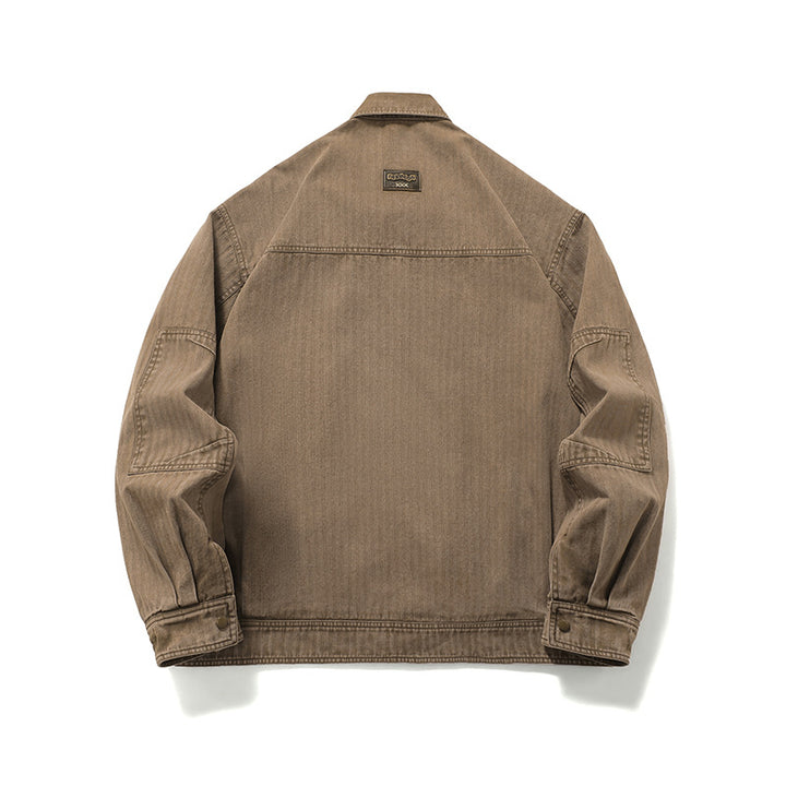 Men's robustly crafted worker chore jacket made of canvas with patch breast pockets Mune Fashion