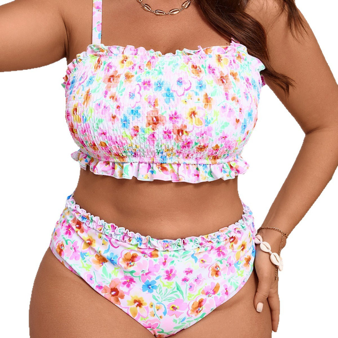 Women's bikini set with floral ruffle details Mune Fashion