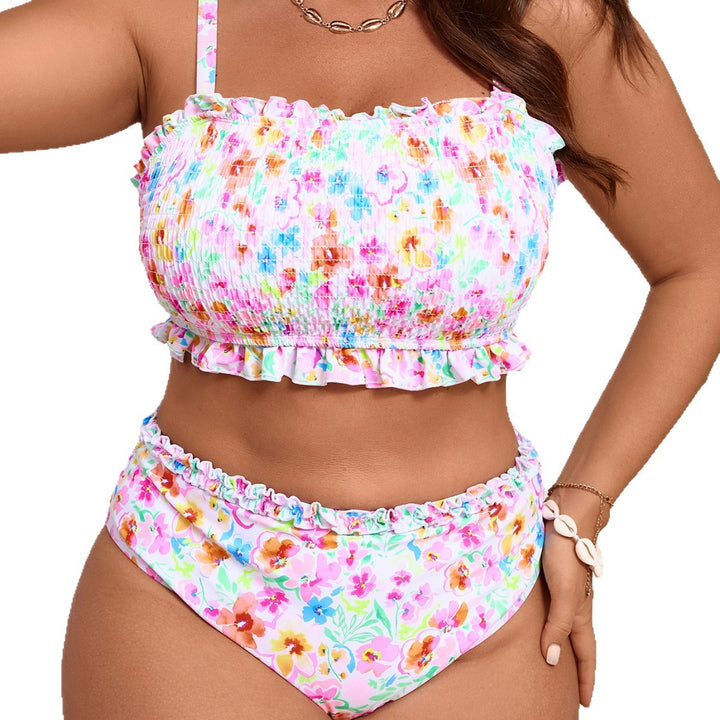 Women's bikini set with floral ruffle details Mune Fashion