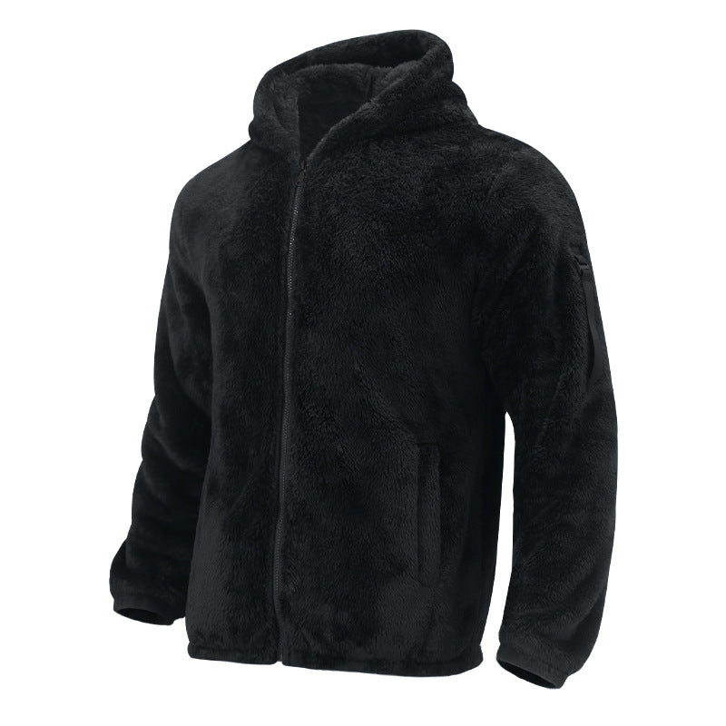 Men's Padded Fleece Hoodie with Teddy Finish, Zipper and Side Pockets Mune Fashion
