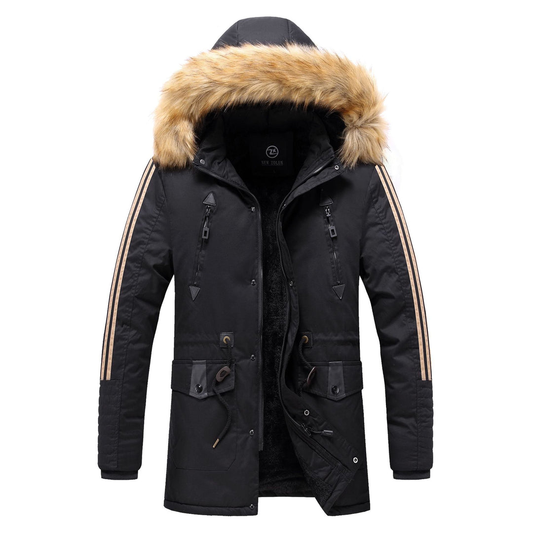 Men's Modern Parka Jacket with Removable Faux Fur Collar Mune Fashion