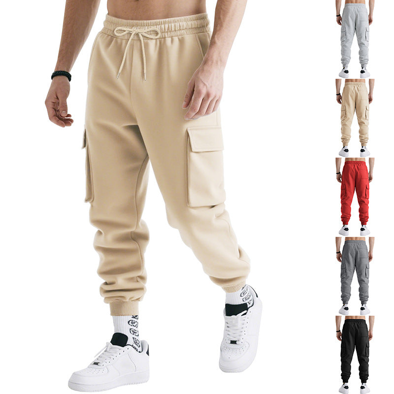 Men's nan multifunctional powerful jogging pants with generous flap pockets, elastic drawstring, and tapered leg ending Mune Fashion