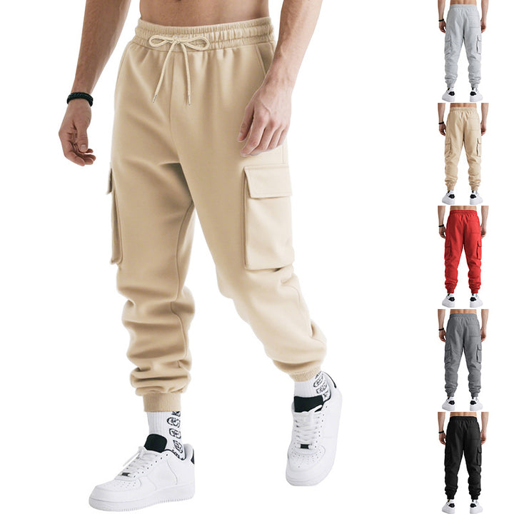 Men's nan multifunctional powerful jogging pants with generous flap pockets, elastic drawstring, and tapered leg ending Mune Fashion