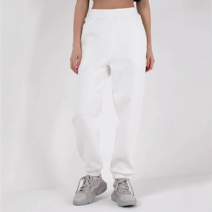 Women's brushed relax joggers with extra wide leg and elastic ribbed cuff Mune Fashion