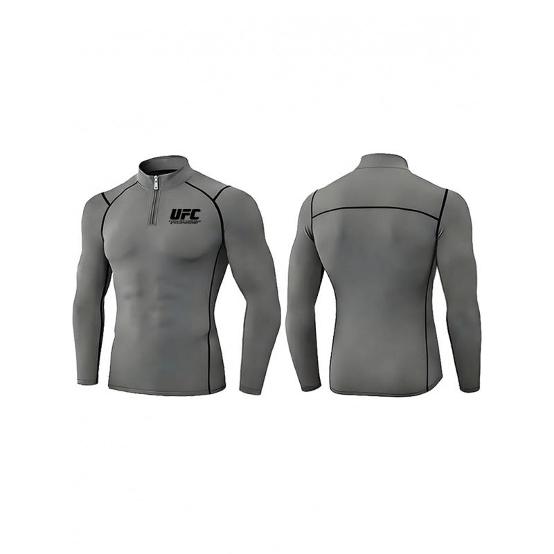Men's tight-fitting compression shirt with short zipper and long sleeves Mune Fashion