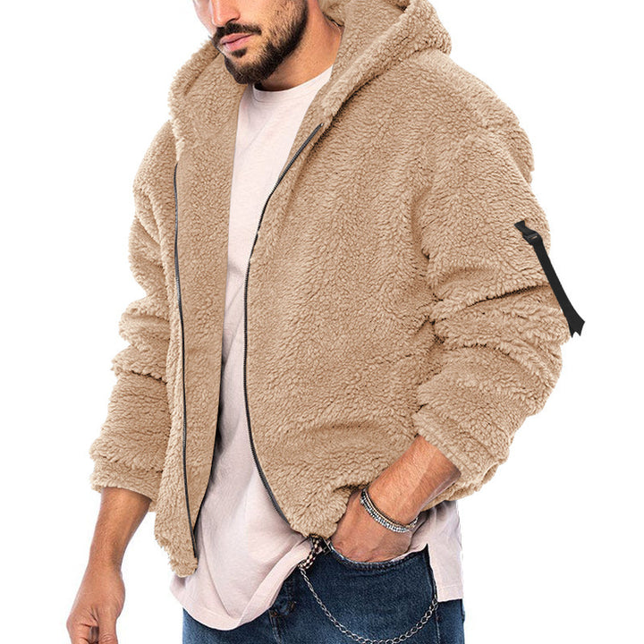 Men's Padded Fleece Hoodie with Teddy Finish, Zipper and Side Pockets Mune Fashion