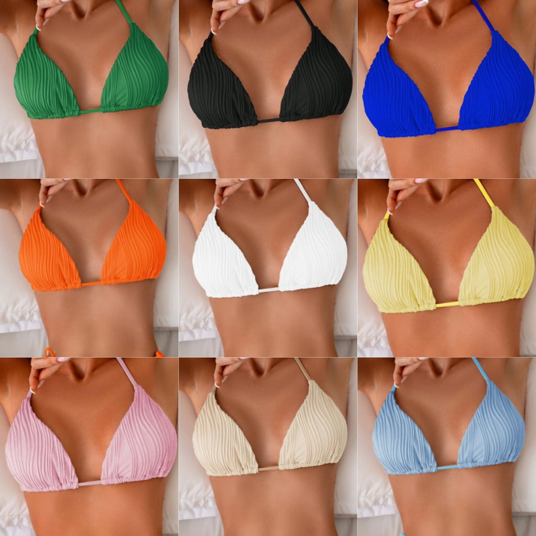 Women Triangle Bikini with sophisticated ribbed design Mune Fashion