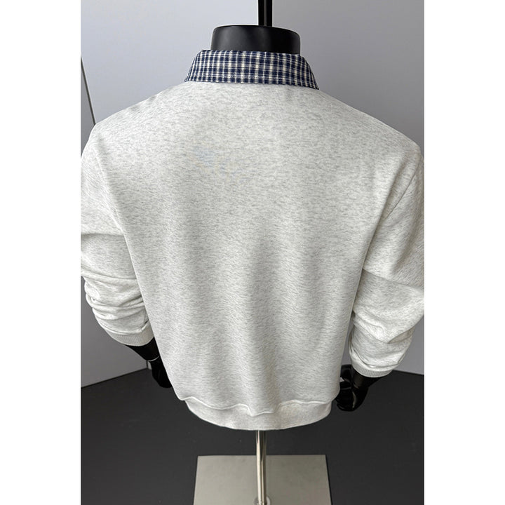 Men's Sports Sweatshirt with Collar and Shoulder Strap Mune Fashion