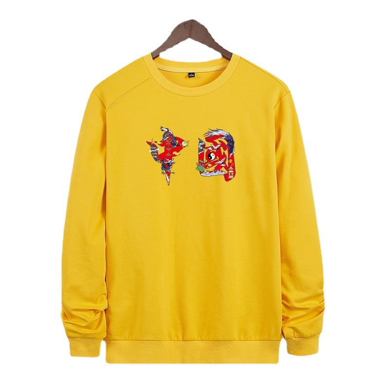 Men's Round Neck Sweatshirt with Detailed Graphic Print Mune Fashion