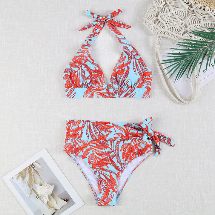 Ladies Bikini Set with playful halter top and high-cut bottom Mune Fashion